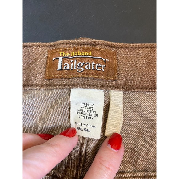 THE HABAND TAILGATER PANTS Mens 54 Orangey Brown color Denim SHORTENED - Picture 3 of 10